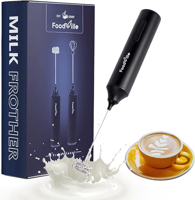 MF05 Rechargeable Milk Frother USB Charging Handheld Foam Maker with Stainless Balloon Whisk