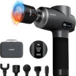 "LifePro Sonic LX massage gun with 10 attachments for deep tissue back pain relief"