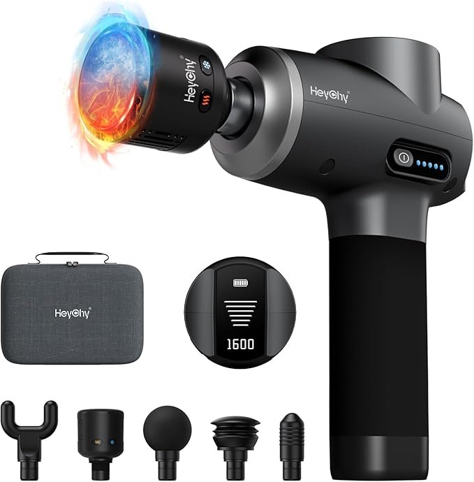 a massage gun with a flame coming out of the head