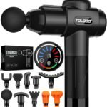 "TOLOCO massage gun with 10 massage heads and silent motor for athletes"