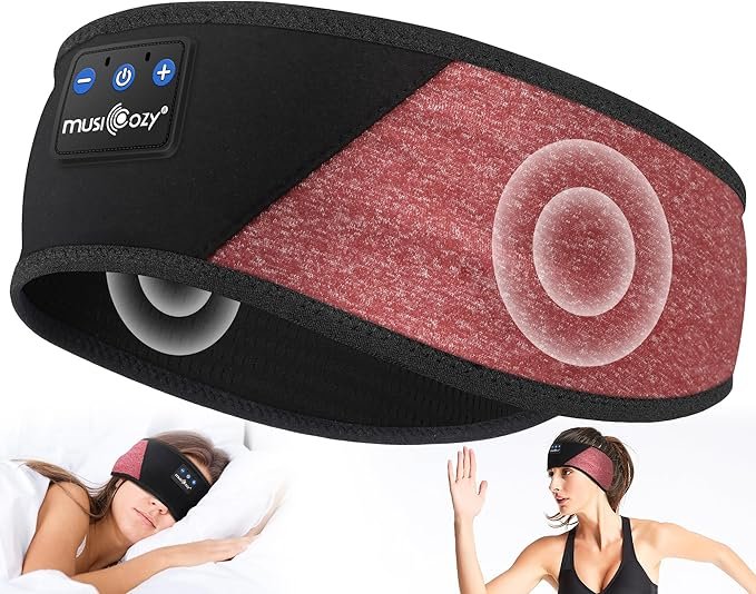 MUSICOZY sleeping headphones with Bluetooth and soft headband for women