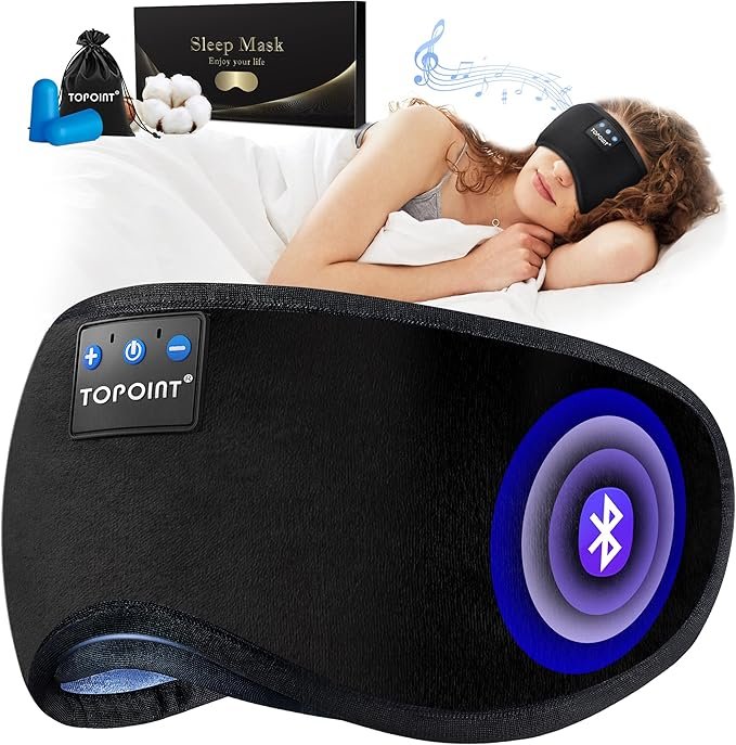 TOPOINT sleeping headphones with blackout eye mask and Bluetooth 5.4