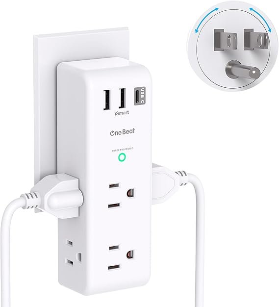 Top 5 best surge protectors with rotating plug, USB ports, and 3-sided AC outlet design – One Beat compact power extender 2025