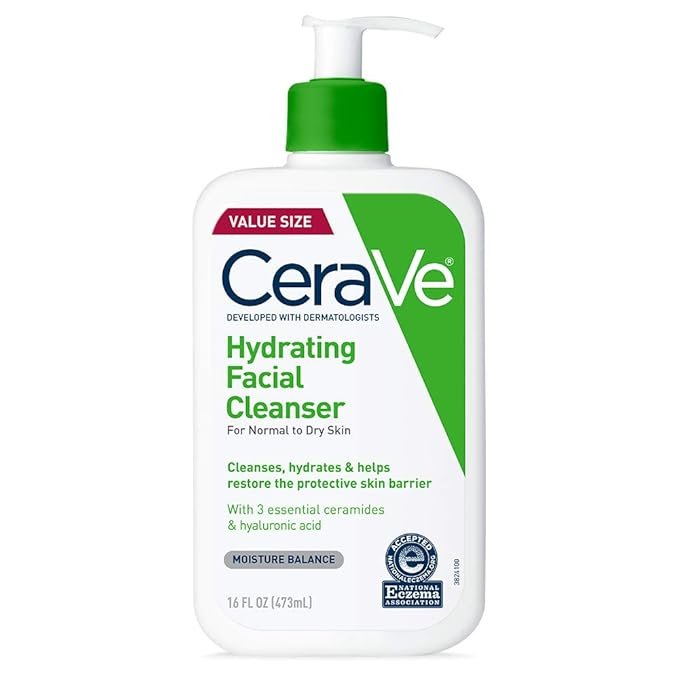 CeraVe Hydrating Facial Cleanser for dry and sensitive skin – with ceramides, hyaluronic acid, and glycerine skin care