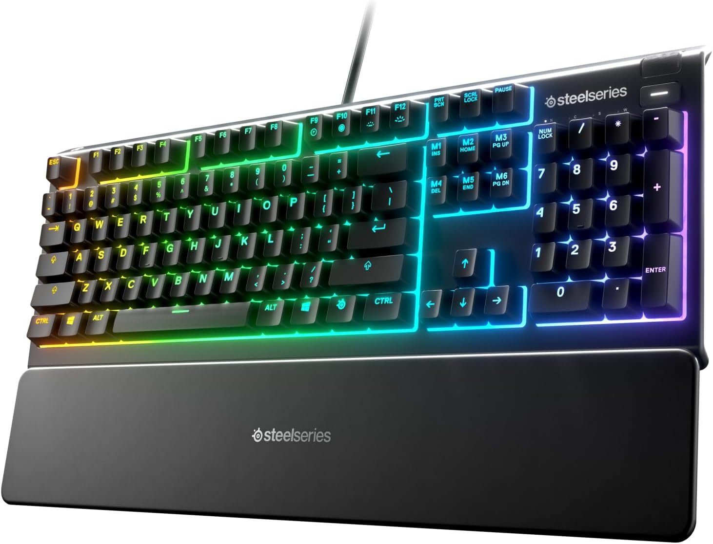 Best gaming keyboard under $50 Razer Ornata V3 X Gaming Keyboard with low-profile keys, Chroma RGB lighting, ergonomic wrist rest, and spill-resistant design.