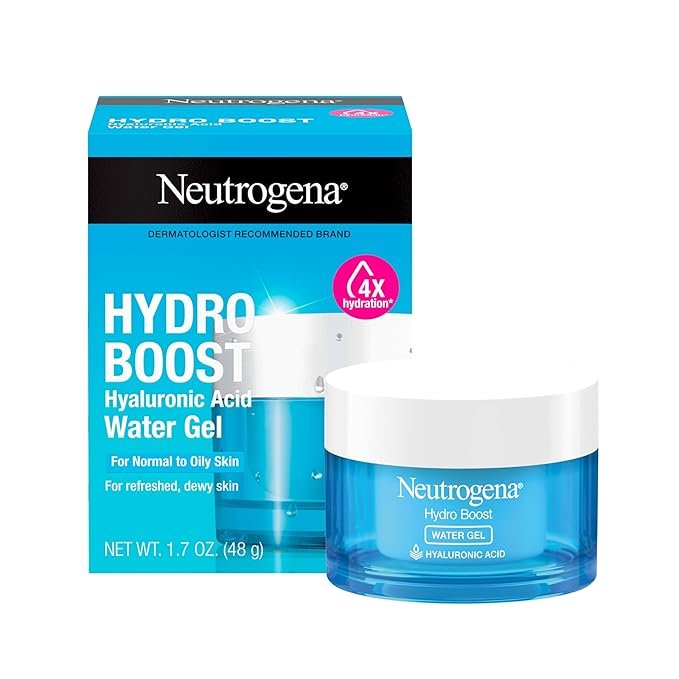 “Neutrogena Hydro Boost Water Gel – lightweight hyaluronic acid face moisturizer for oily and dehydrated skin care