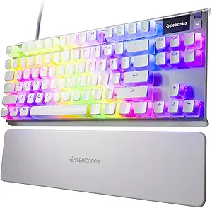 SteelSeries Apex 7 TKL compact mechanical gaming keyboard with OLED smart display and RGB backlighting"
