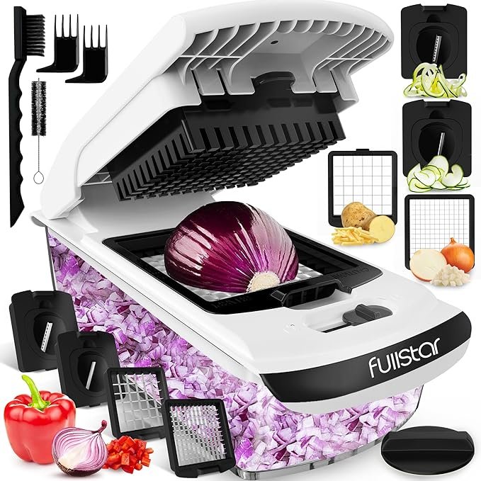 Fullstar Vegetable Chopper and Spiralizer – multifunctional kitchen tool for fast and easy vegetable cutting and slicing”