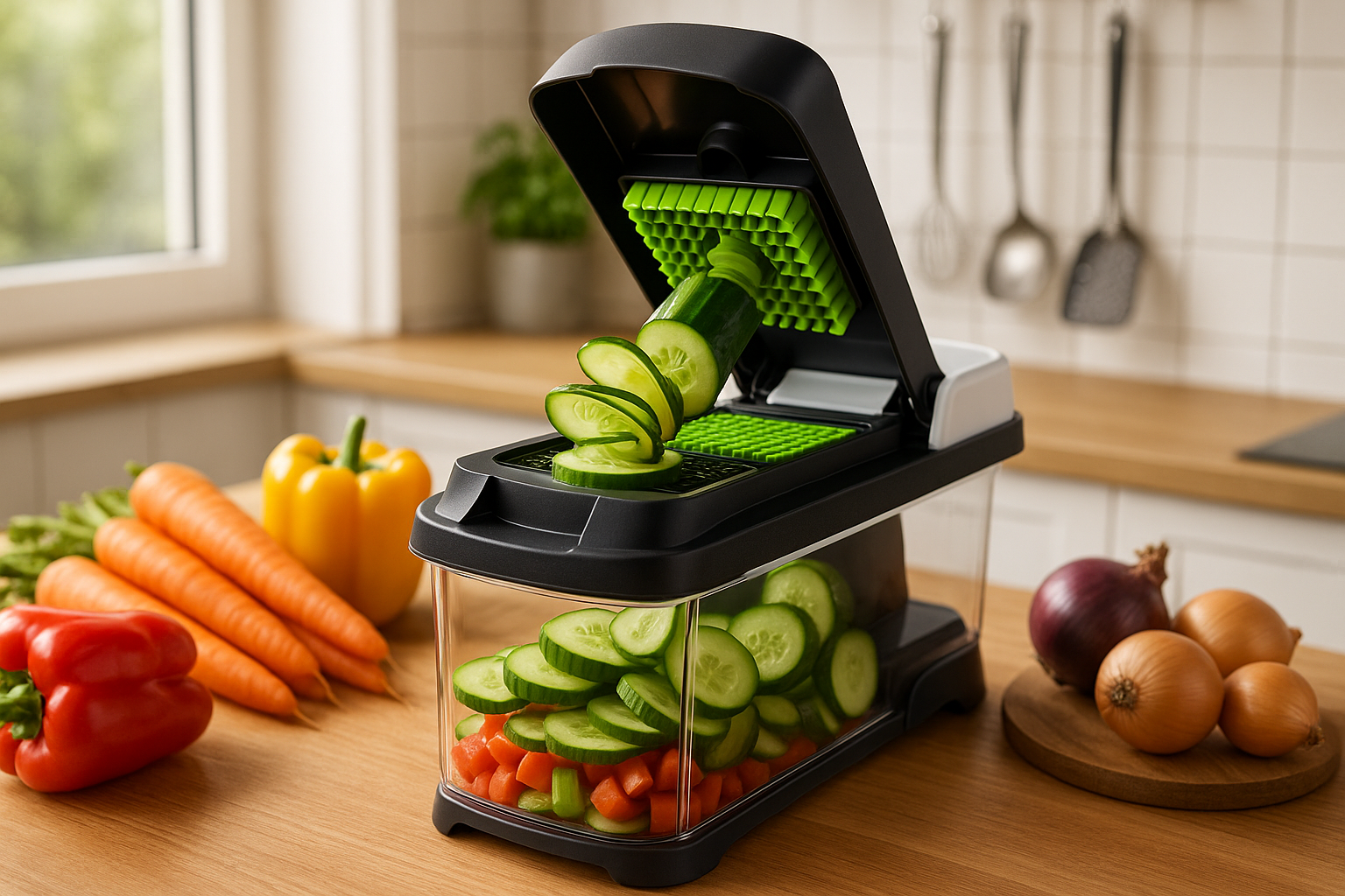 Fullstar Vegetable Chopper and Spiralizer – multifunctional kitchen tool for fast and easy vegetable cutting and slicing”