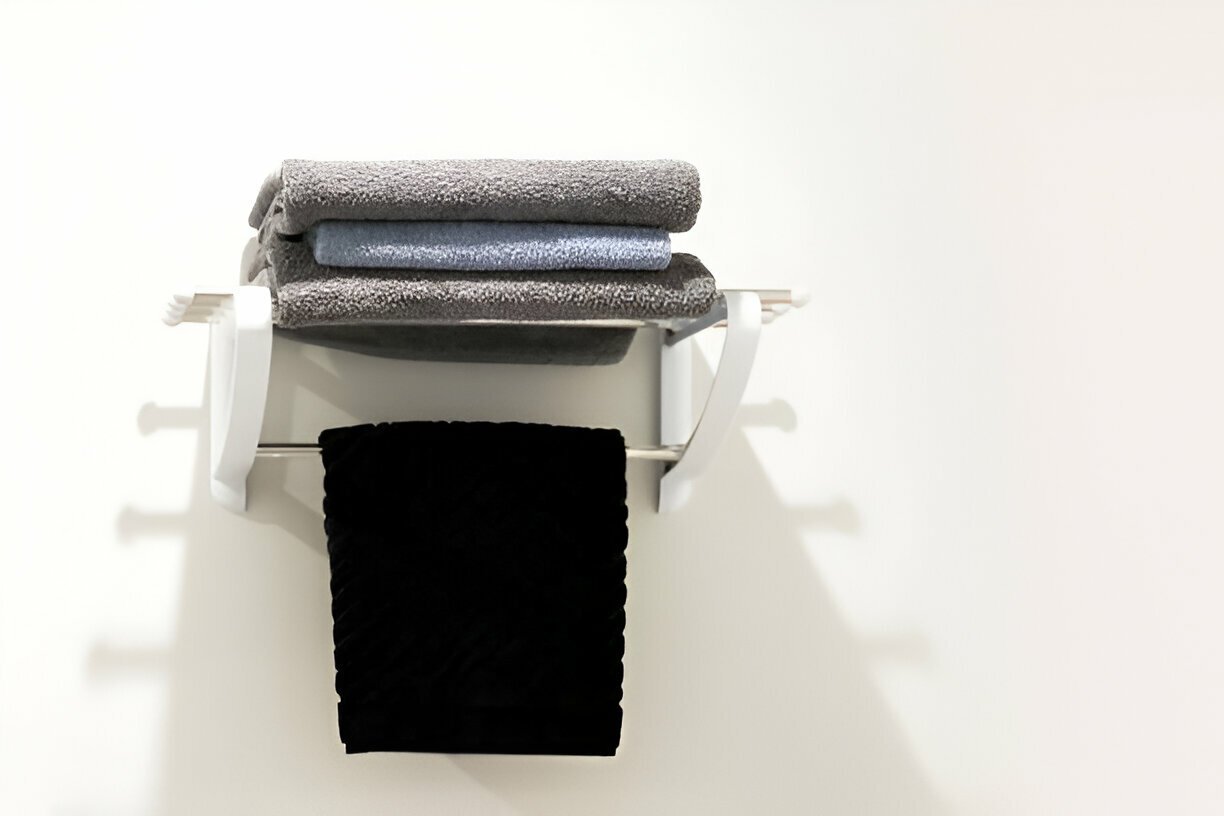 "VOLDRA Towel Rack Review – Matte Black Foldable Bathroom Shelf"