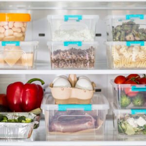 Pomeat 10 Pack Fridge Organizer Best Amazon Pomeat Fridge Organizer with clear fridge storage bins for neat and clutter-free kitchen organization.