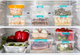 Pomeat 10 Pack Fridge Organizer Best Amazon Pomeat Fridge Organizer with clear fridge storage bins for neat and clutter-free kitchen organization.