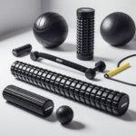 Roller Set for Deep Tissue “5-in-1 foam roller massage set in black with high-density roller, textured roller, massage ball, stick roller, and resistance band for deep tissue muscle relief and full-body recovery.”