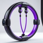 “Smart weighted hula hoop with detachable sections and built-in sensors for calorie tracking, fitness, waist training, and home workouts, shown in black and purple design.”Weighted Fit Hoop