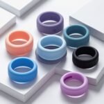 “10 Pack elastic silicone ring covers for Oura Ring Gen 3 and Gen 4, anti-scratch and flexible, suitable for men and women during workouts and gym activities, photographed on white background, realistic protective ring accessory.”Compatible with Oura Ring Gen