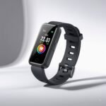 “Fitbit Inspire 3 Health & Fitness Tracker with black silicone band, color OLED screen showing heart rate and steps, modern unisex smart fitness band on white background.”