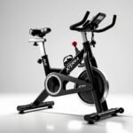 “XTERRA Fitness Folding Exercise Bike in black and silver with adjustable seat and handlebars, digital display for speed, time, distance, and calories, supports up to 225 lbs, photographed on white background, realistic home cardio equipment.”